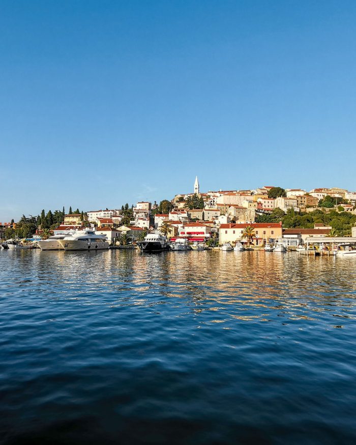 Picturesque town of Vrsar on a hill by the sea in Istria, Croatia.
