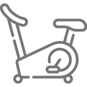 Icon of a gym bike indicating fitness facilities