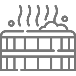 Icon of a jacuzzi hot tub indicating availability of a hot tub