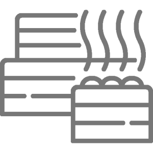 Icon of steam and a bench indicating sauna availability